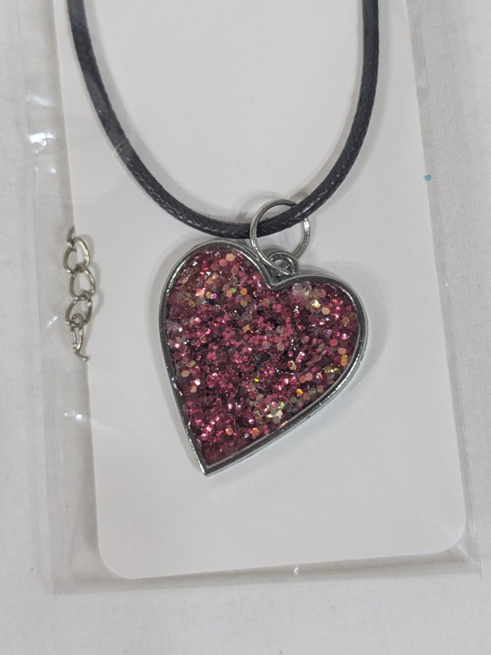 Handmade Stained Glass Design Heart Necklace
